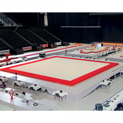 MONTREAL COMPETITION SPRING EXERCISE FLOOR WITH OVERLAY CARPET (SPRINGS NOT ASSEMBLED) - 14 x 14 m (*) - FIG Approved