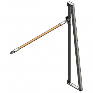 WOODEN HAND-RAIL WITH LATERAL UPRIGHT FOR FREESTYLE TRAINING BARS